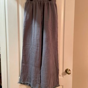 Dark Grey comfy pants with fringe bottom
